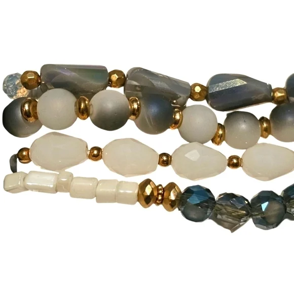 NEW LORI'S GIFTS Glass Bead Stretch Bracelet Set - Picture 3 of 7